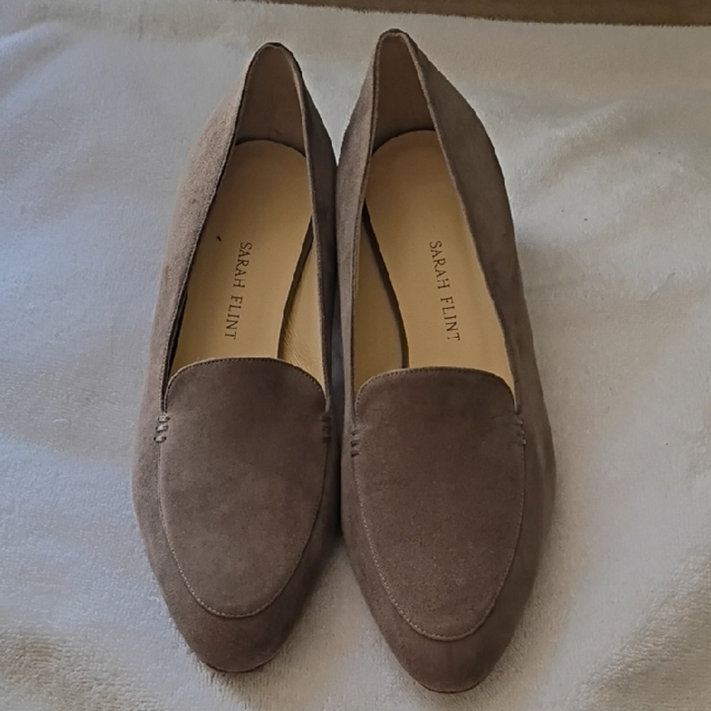 Sarah Flint Rosie Taupe Suede Pumps Size 39 Eu 8.5 Us